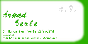 arpad verle business card